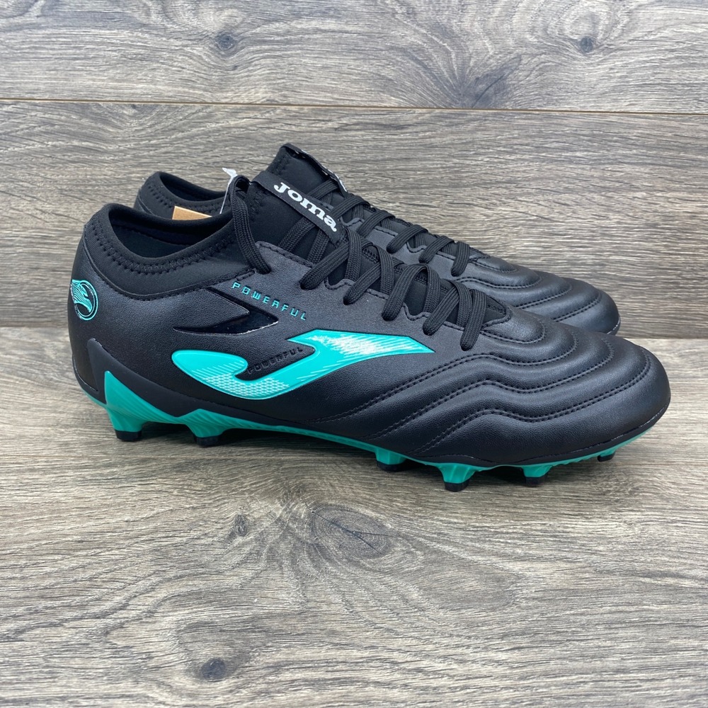 Joma Propulsion Soccer Cleats Mens Size 10 Black Teal Firm Ground POWS2501FG